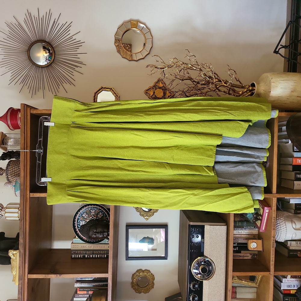Extra 35% off Sale - High Waist Hi-Lo Skirt in Lime Green 24w - $20